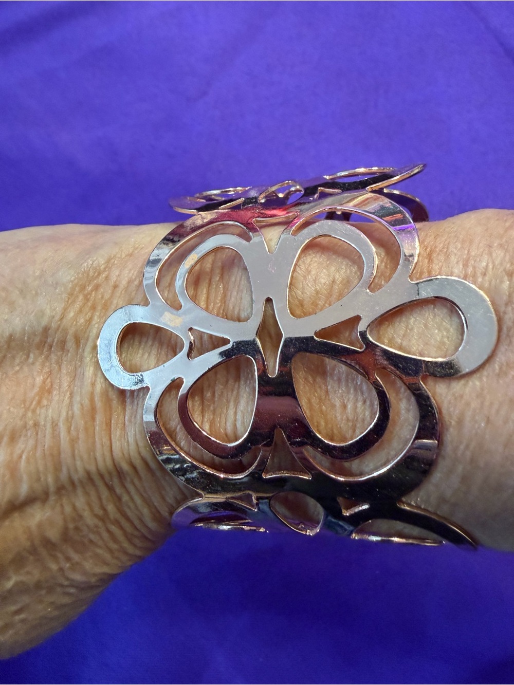 Park Lane CHIC Bracelet Silver Floral Cuff Retired $39